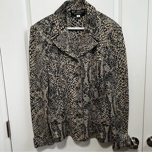 St. John Black and Cream Textured Blazer